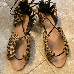 Zara leopard gladiator sandals